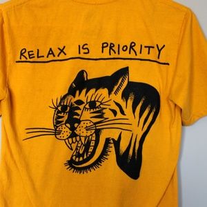 Relax Is Priority Yellow Graphic Tee